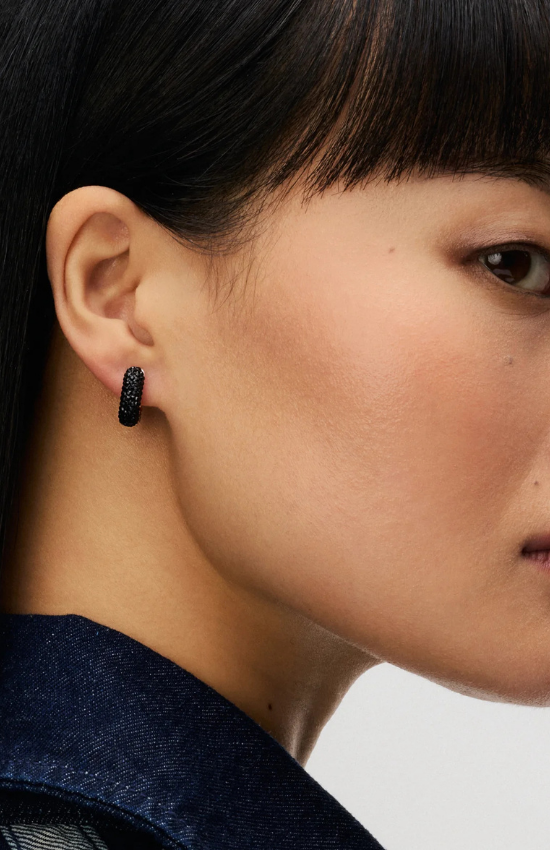 Astral & Black Sparkle Reversible Hoop Earrings