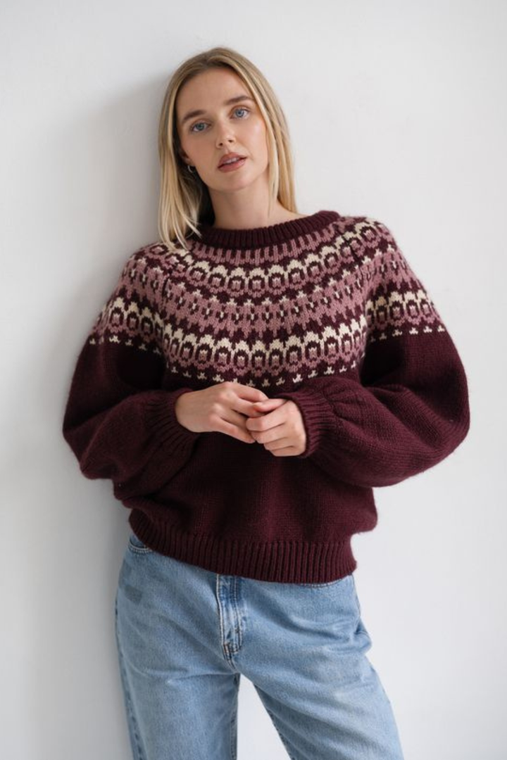 Brunette the Label New Fair Isle Knit Sweater