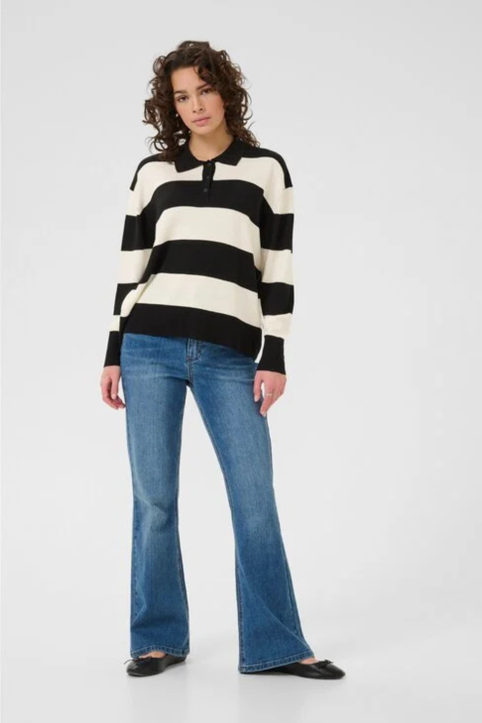 Lizza Striped Polo Pullover