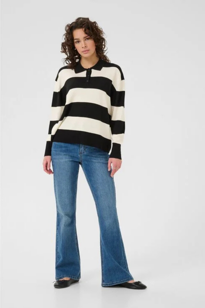Lizza Striped Polo Pullover