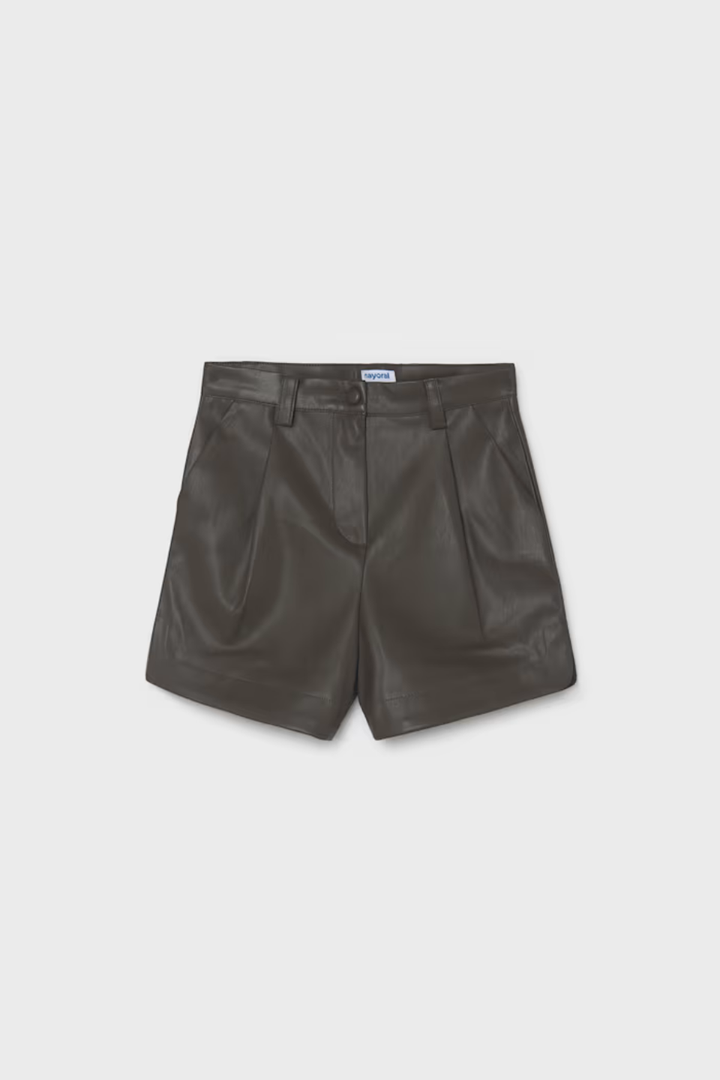 Mayoral Girl Faux Leather Shorts
