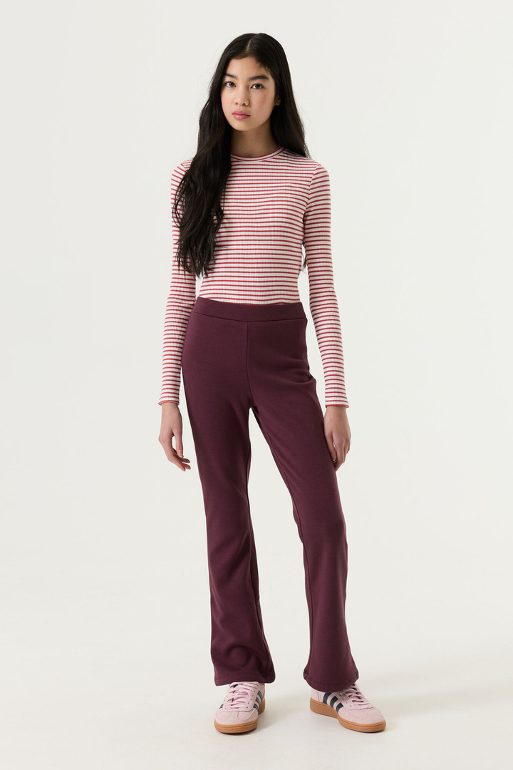 GARCIA Striped Ribbed Long-Sleeve Top