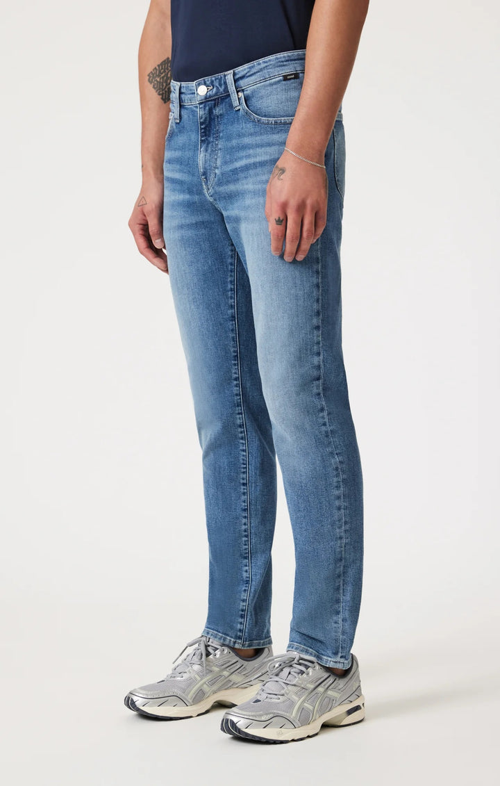 Steve Athletic Fit Jeans | Mid Brushed Classic Blue