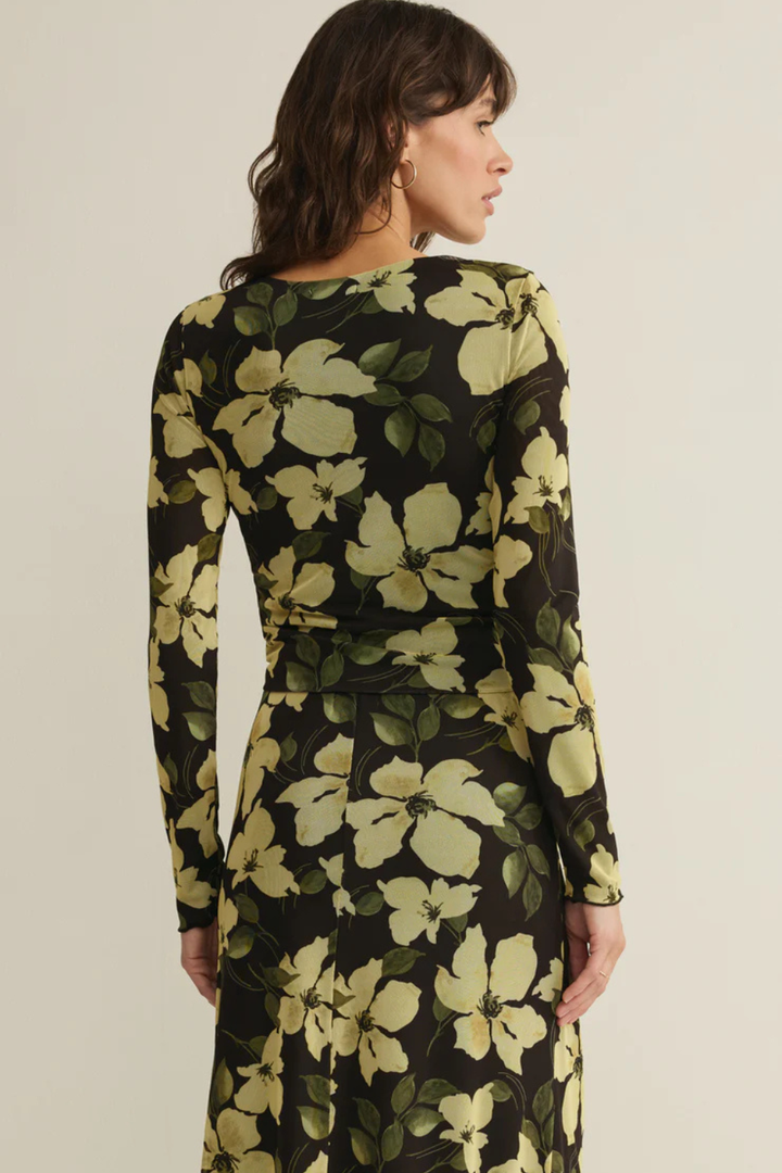 Taysha Ren Floral Mesh Top