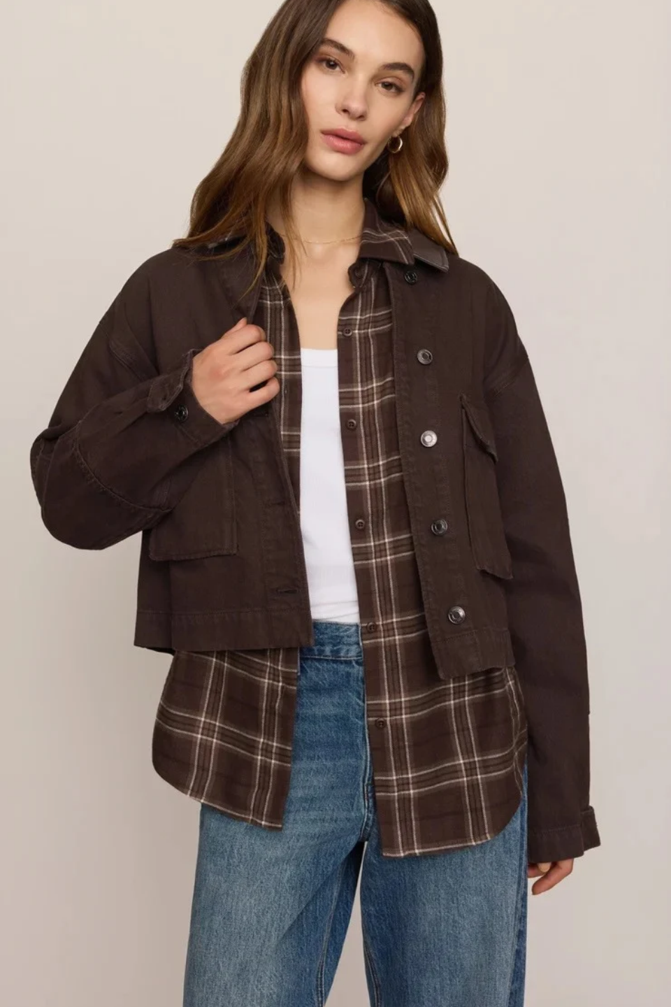 Z Supply Rey Cropped Denim Chore Jacket