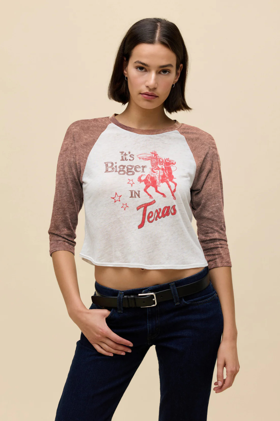 It's Bigger in Texas Burnout Raglan Tee - Hot Peppers Clothing