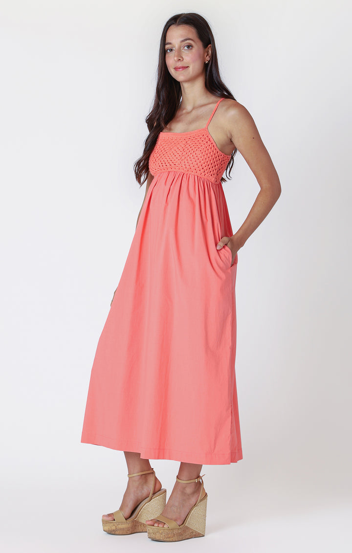 Crochet Trim Maxi Dress