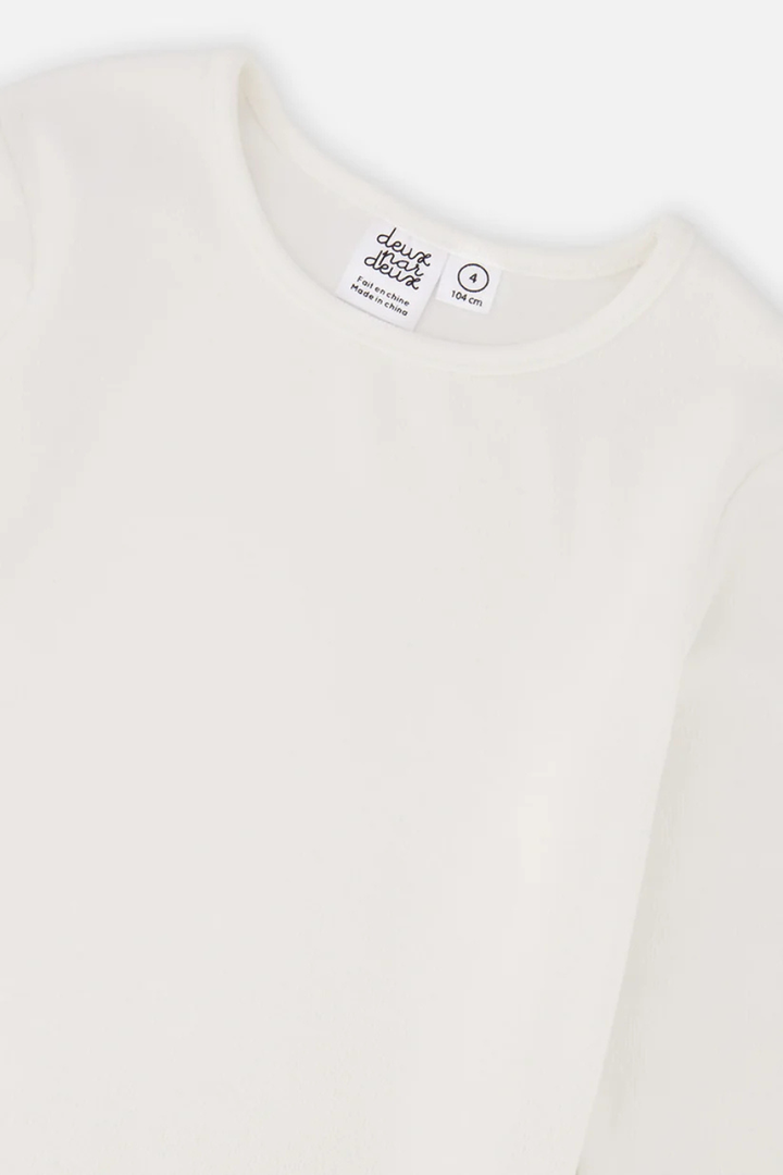 Deux Par Deux Brushed Rib Crew Neck Top