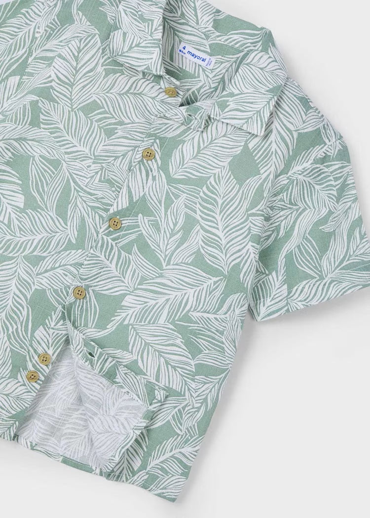Tropical print button shirt