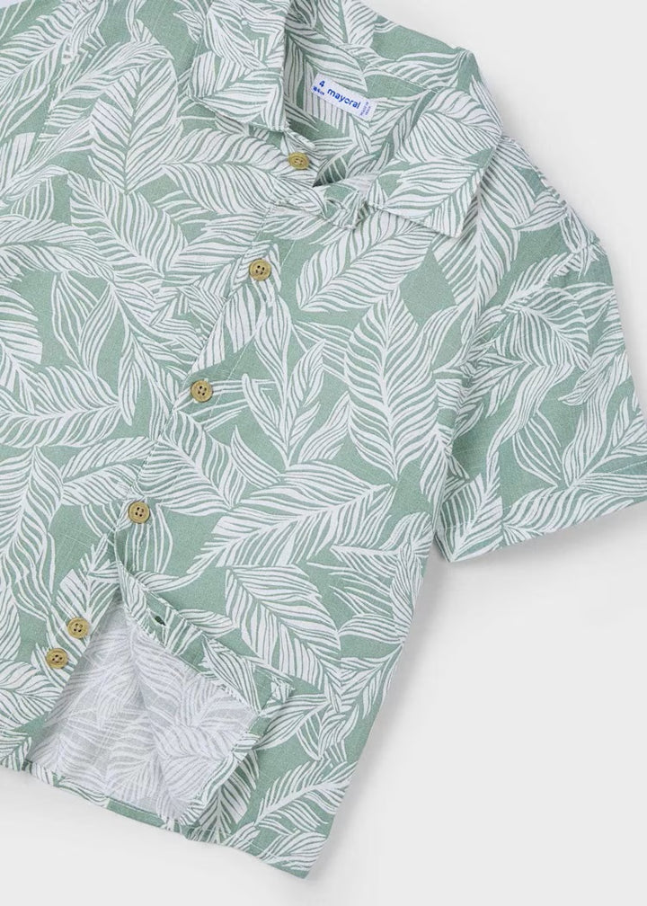 Tropical print button shirt