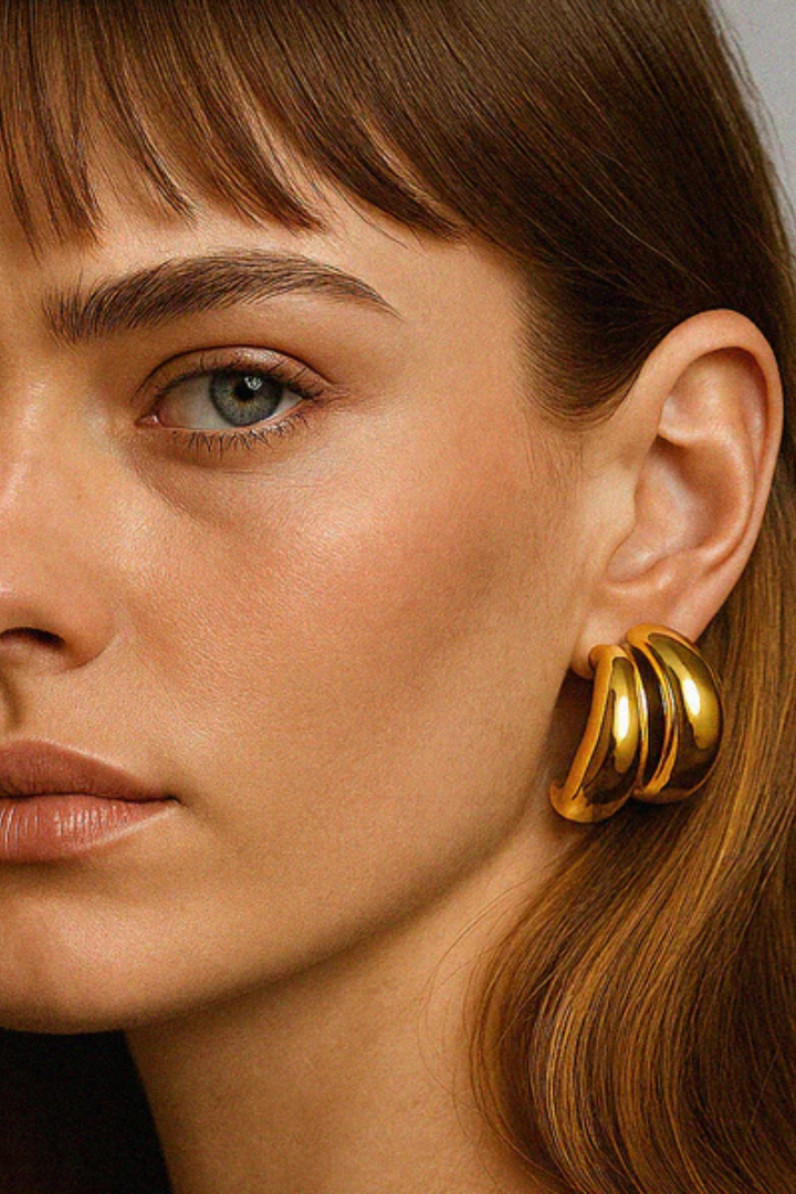 Gold-plated stainless steel claw earrings - Hot Peppers Clothing