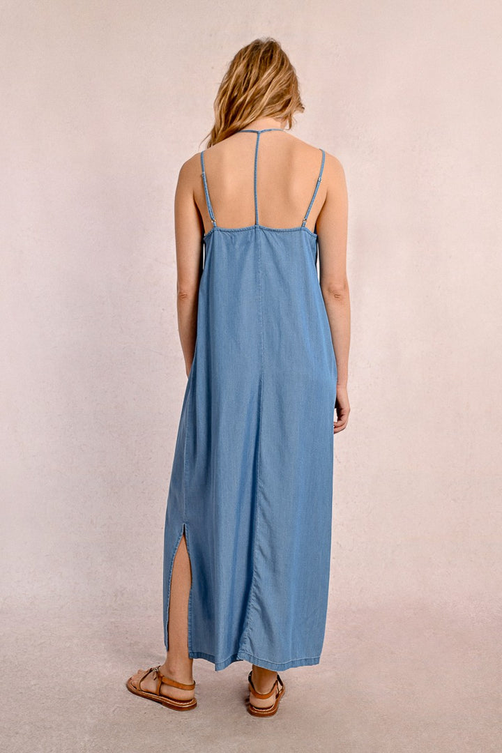Long straight dress in Tencel