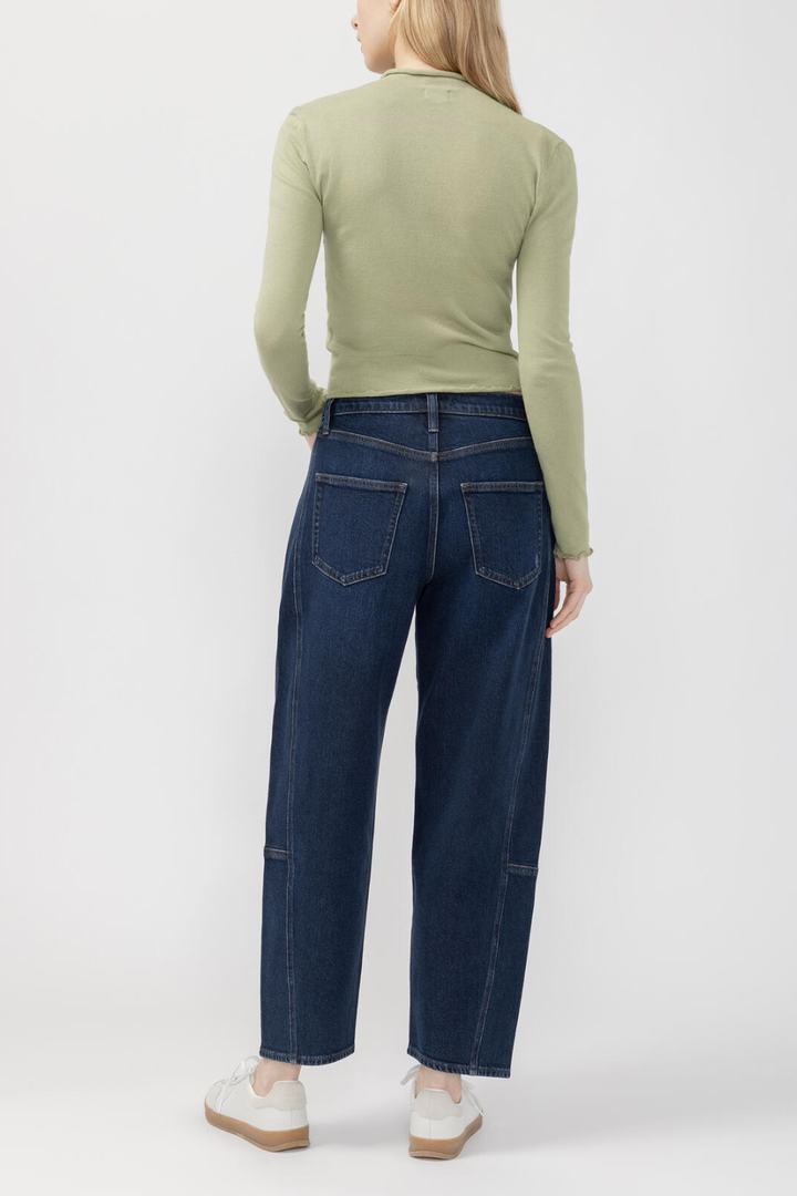 Silver Slim Barrel Leg Jeans
