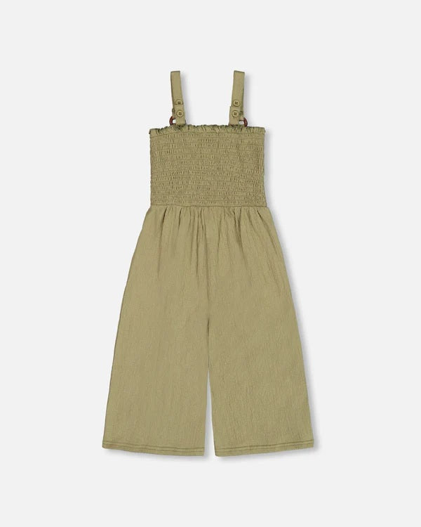 Smocked Crinkle Jersey Jumpsuit