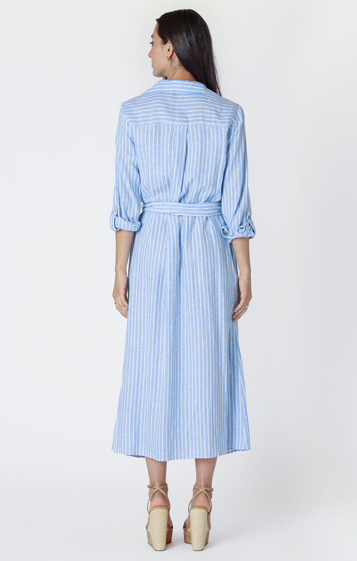 Long Sleeve Belted Midi Shirtdress