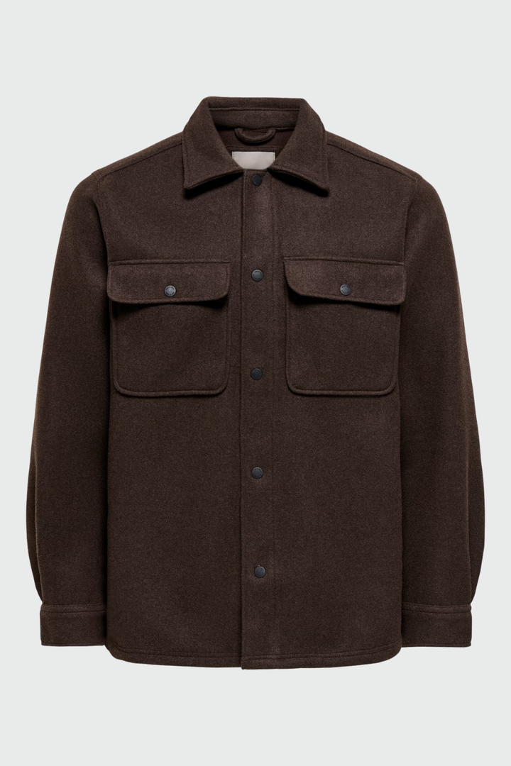 ONLY &amp; SONS Ash Wool Shirt