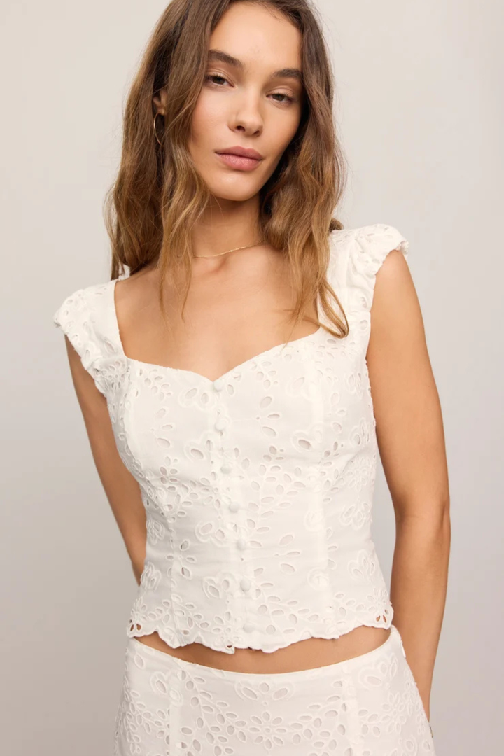 Z Supply Emrie Eyelet Cropped Top
