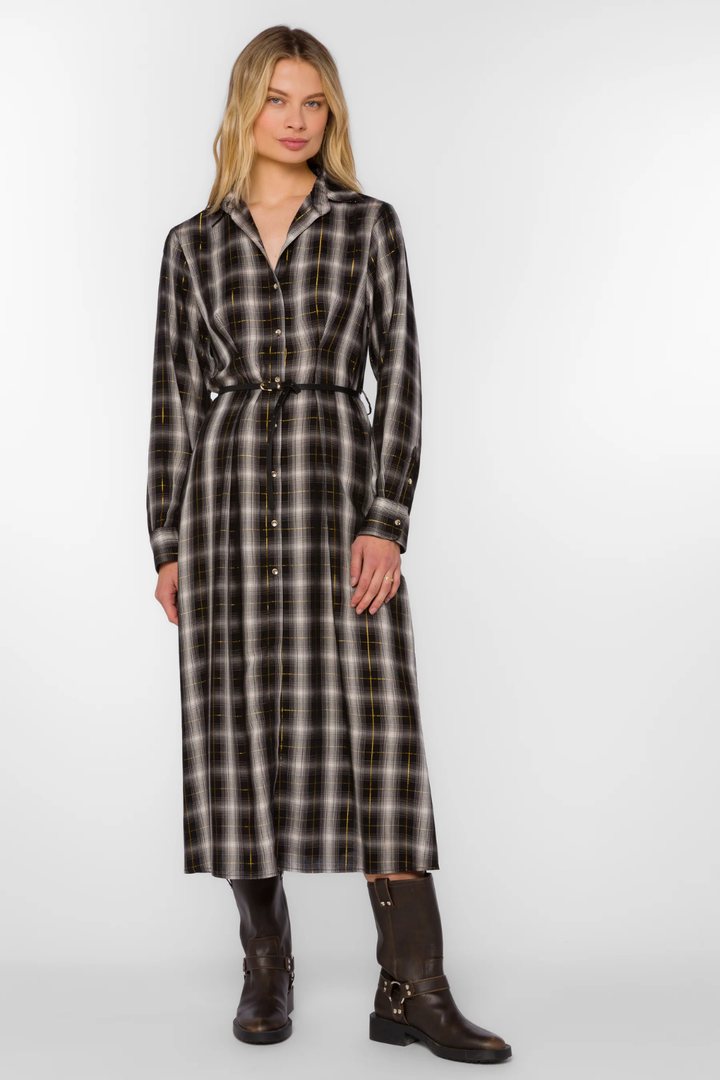 Jericho Black White Plaid Dress
