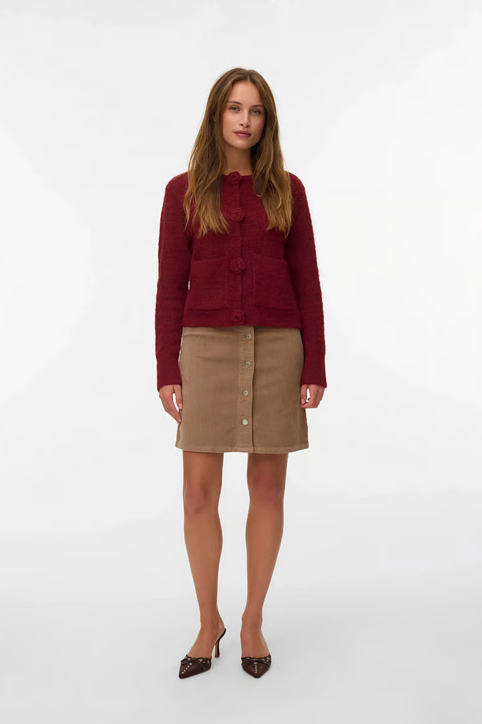 Vero Moda Metta High-Rise Corduroy Skater Skirt