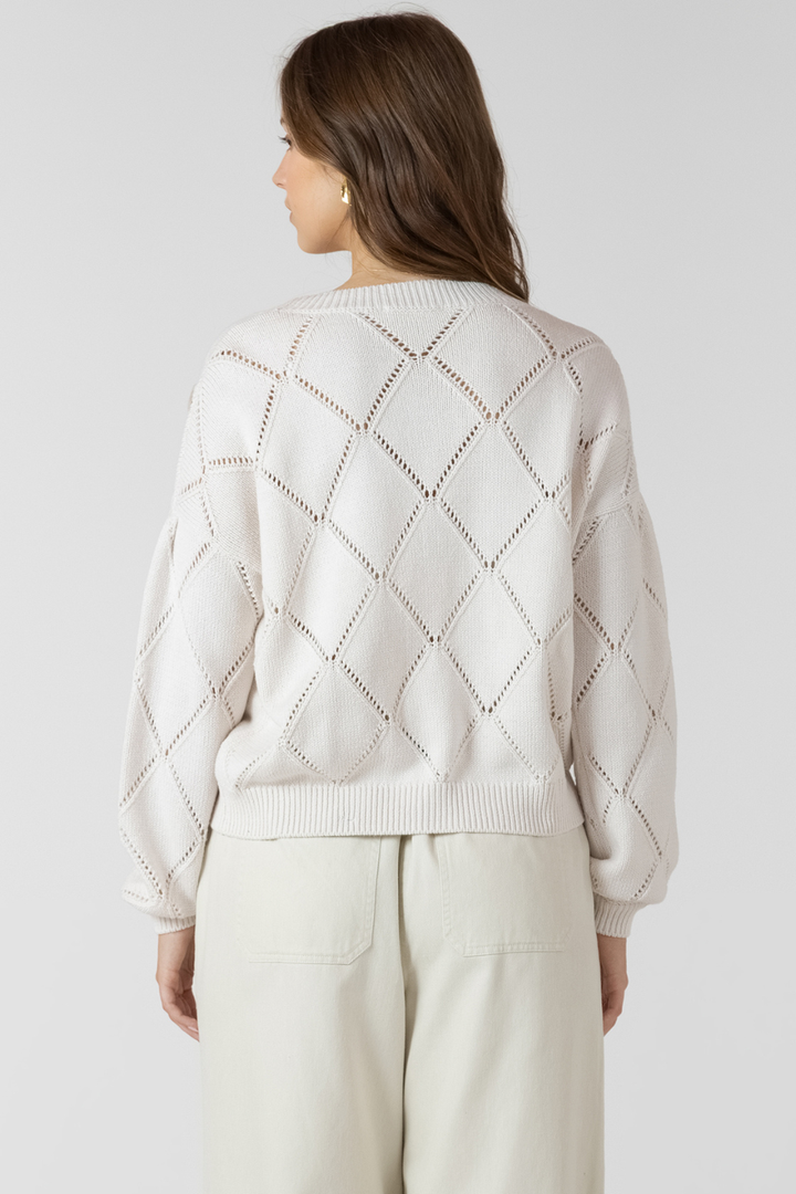 Ellie Embroidered Pointelle Cardigan