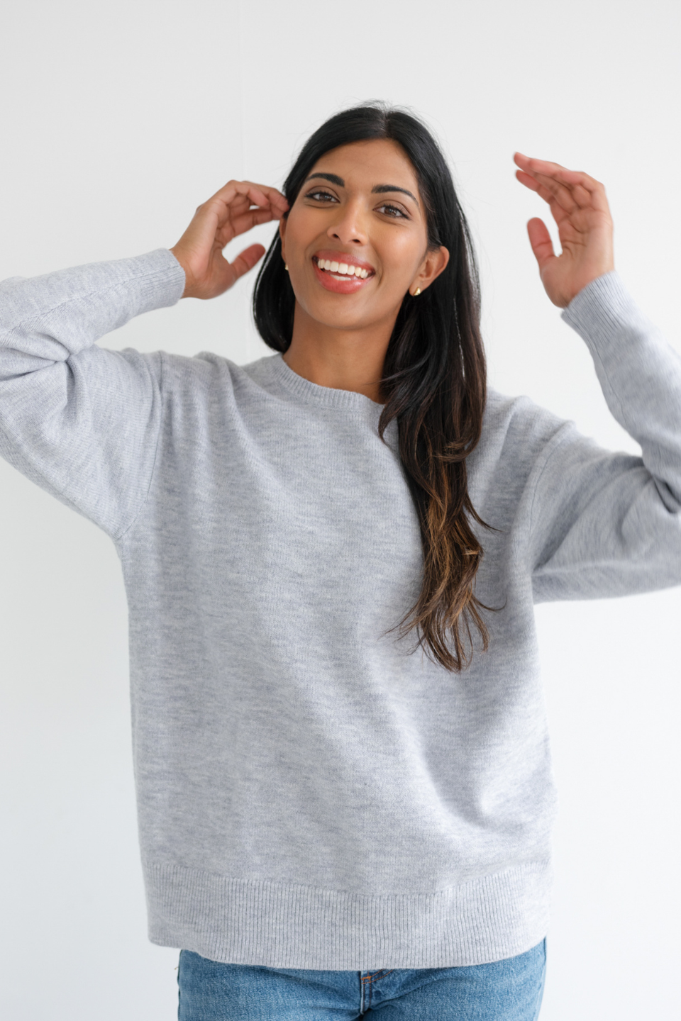Oversized Knitted Crew Neck Sweater