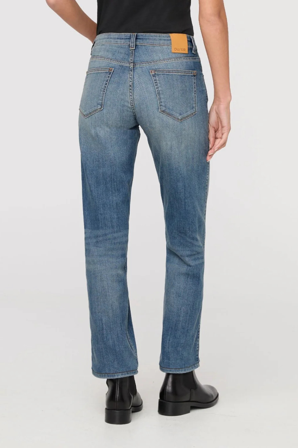 Performance Denim Mid Rise Straight
