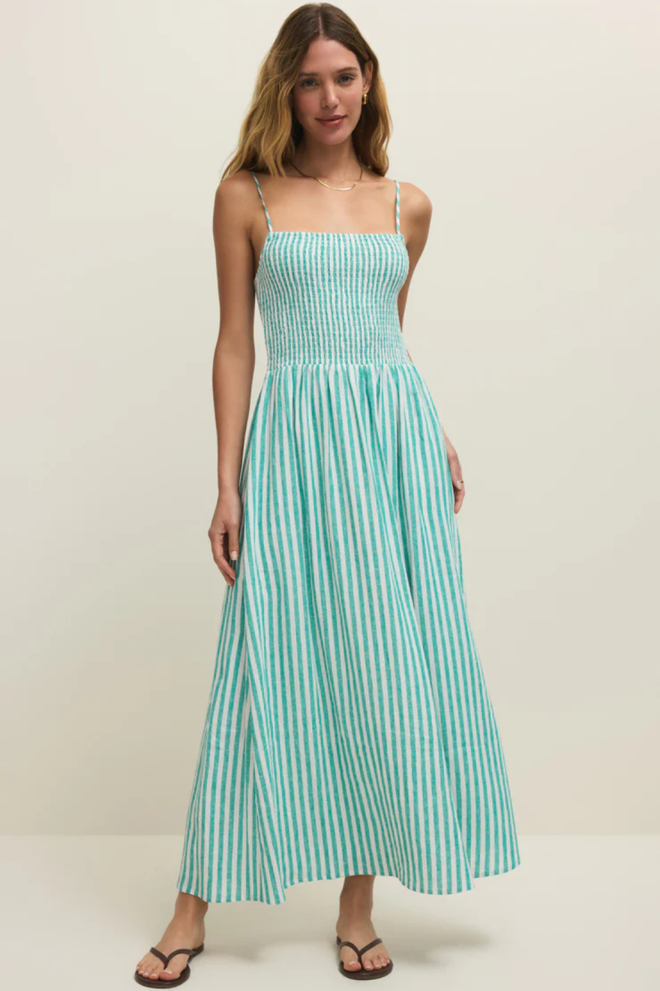 Bayside Stripe Linen Maxi Dress - Hot Peppers Clothing