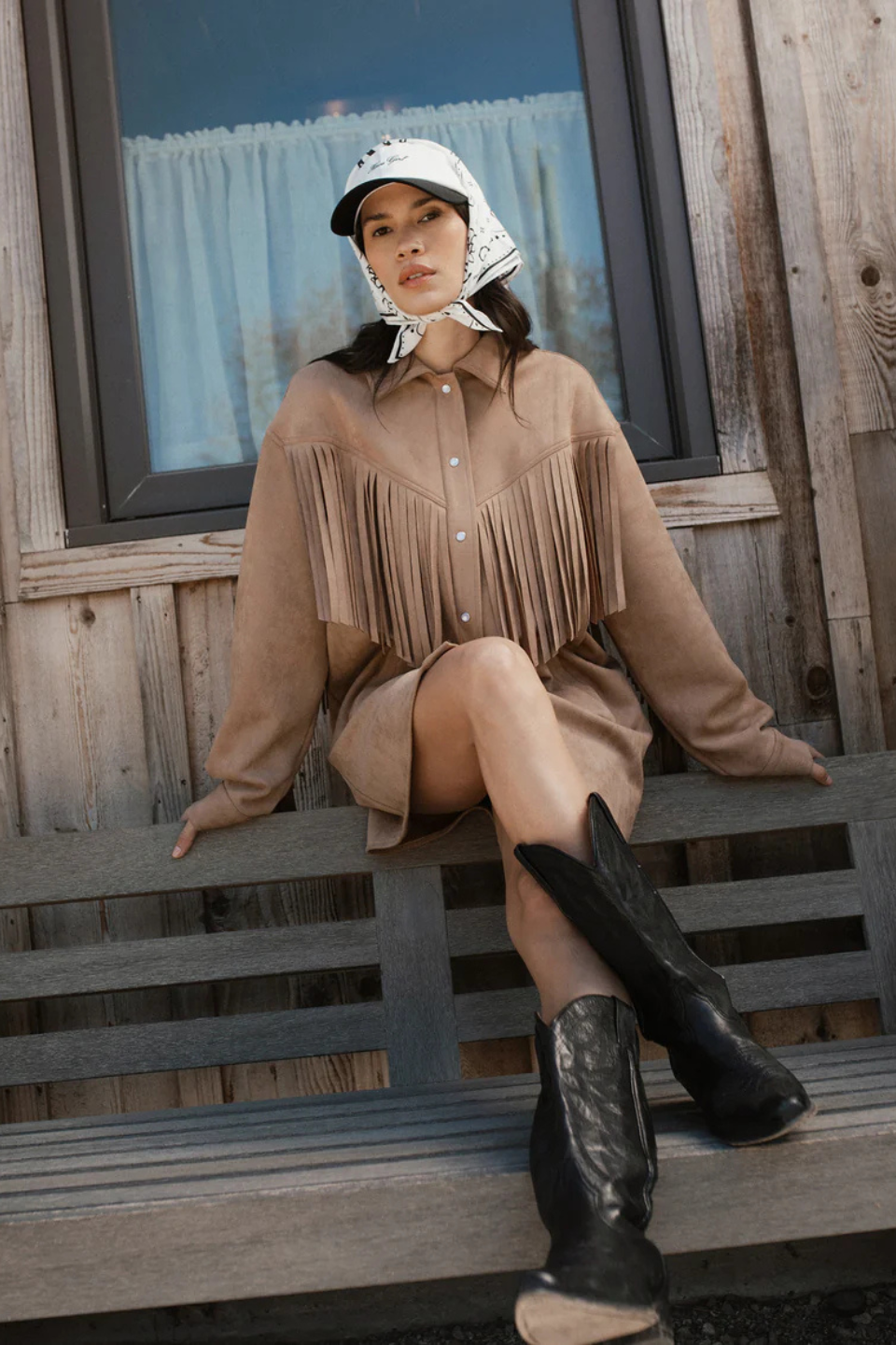 Brunette The Label Suede Fringe Jacket Brunette