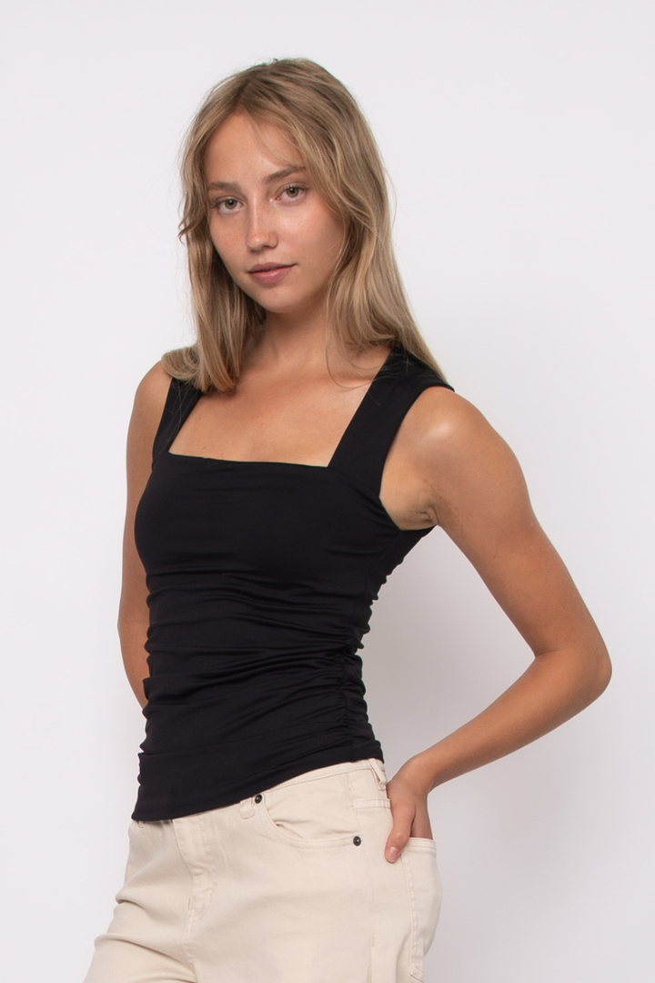 Second Skin by RD Style Davinci Square Neck Ruched Top
