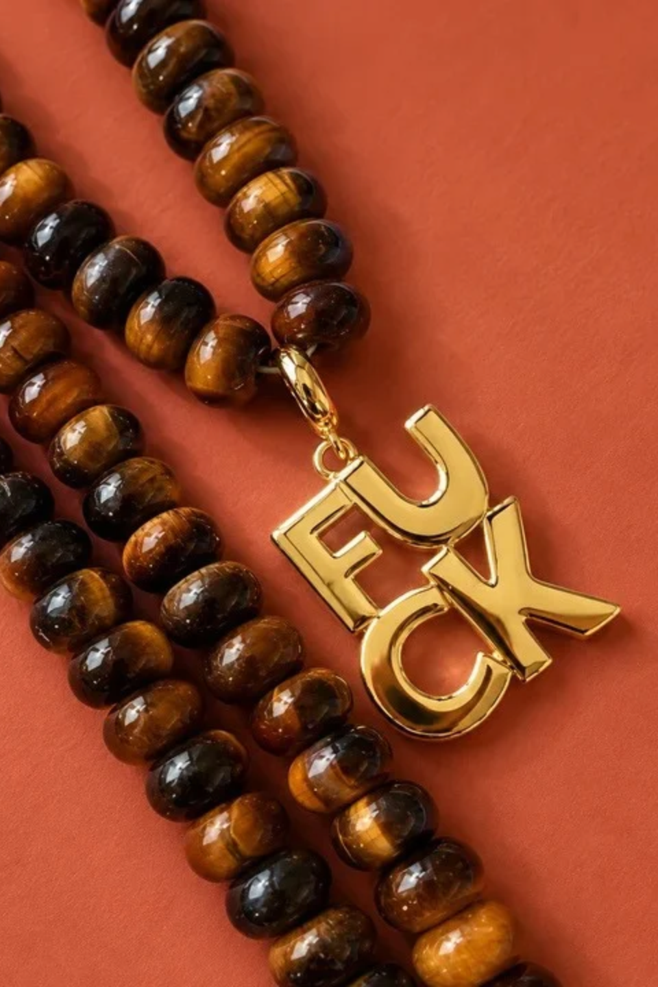DBL Designs F*CK Tiger’s Eye Gemstone Necklace