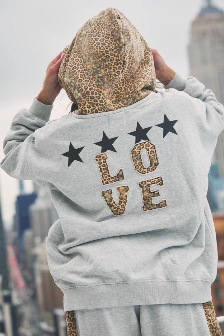 SABBI THE BE HAPPY LEOPARD HOODIE