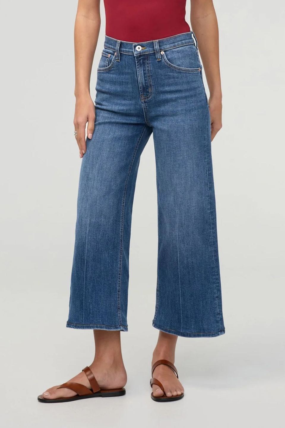 Performance Denim+ High Rise Wide Leg Crop - Hot Peppers Clothing