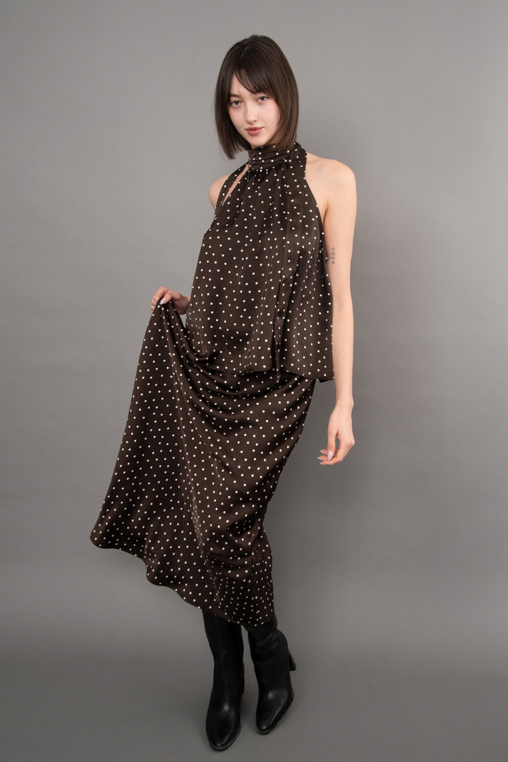 RD Style Alicent Printed Satin A-Line Maxi Skirt