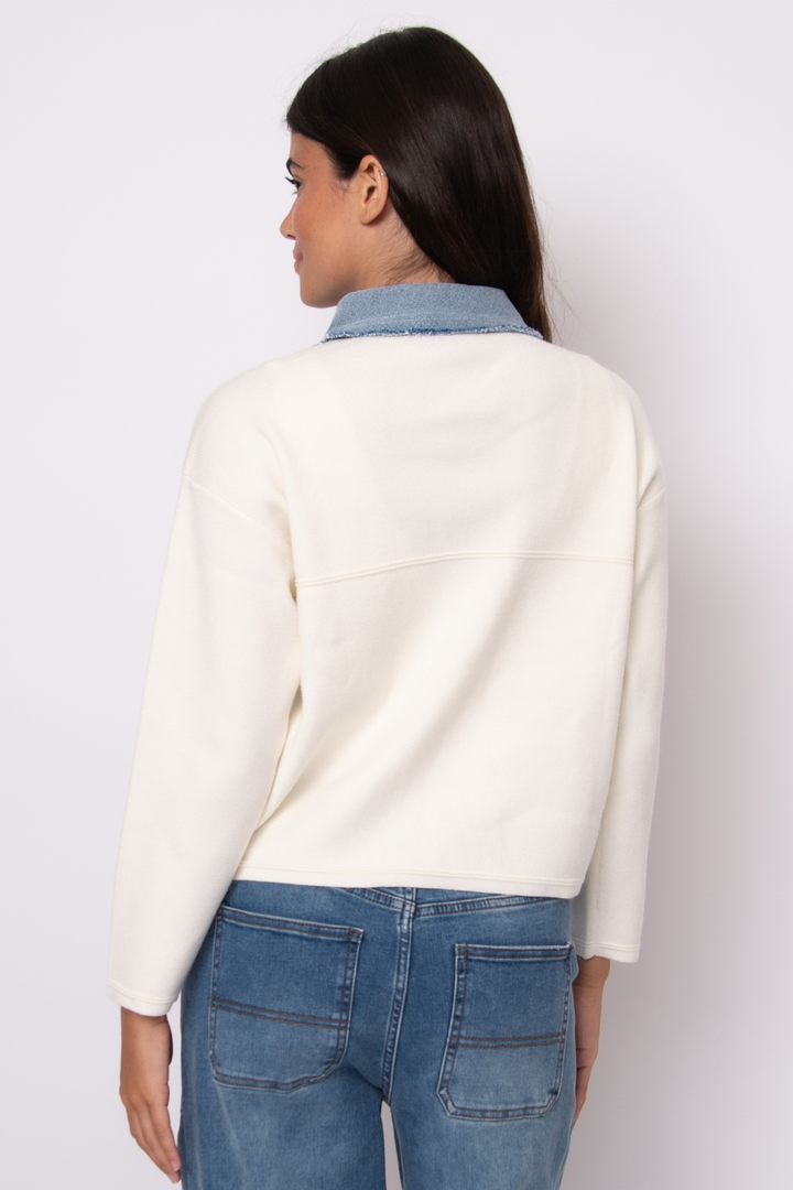 Avril Denim Combo Cardigan