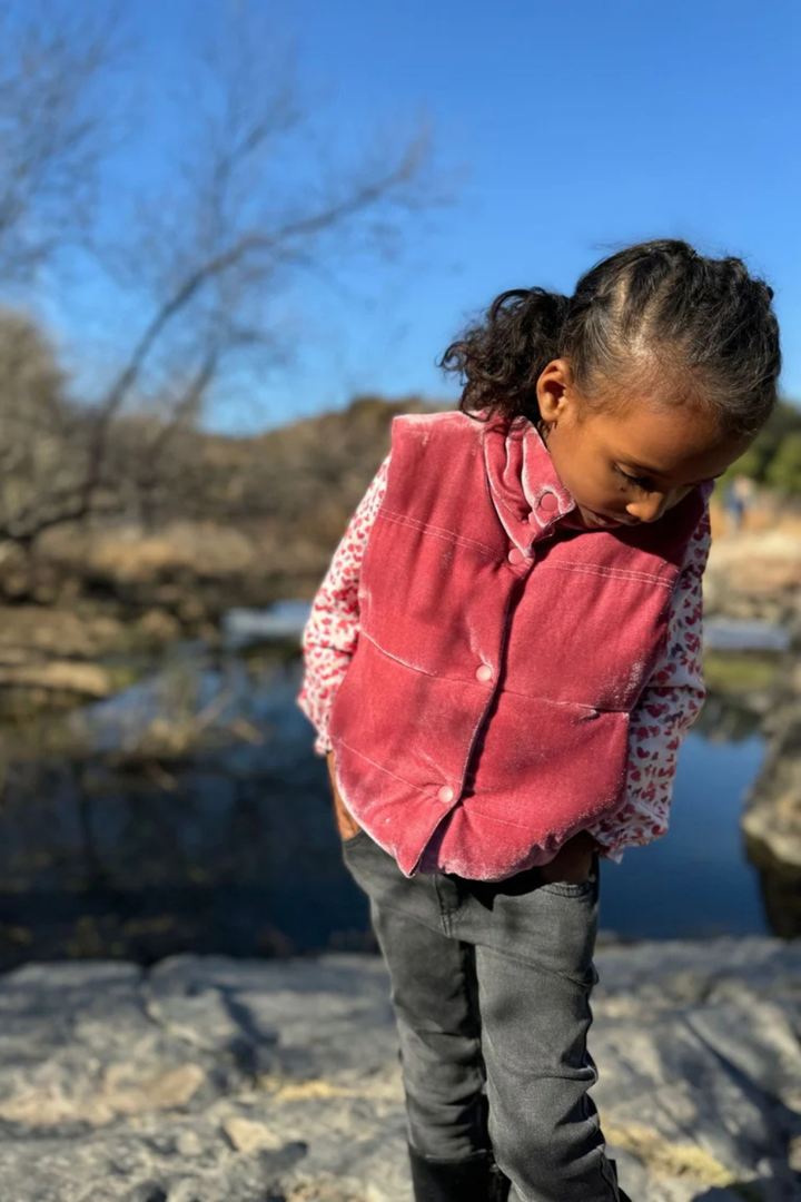 Parker Vest in Rose Velvet
