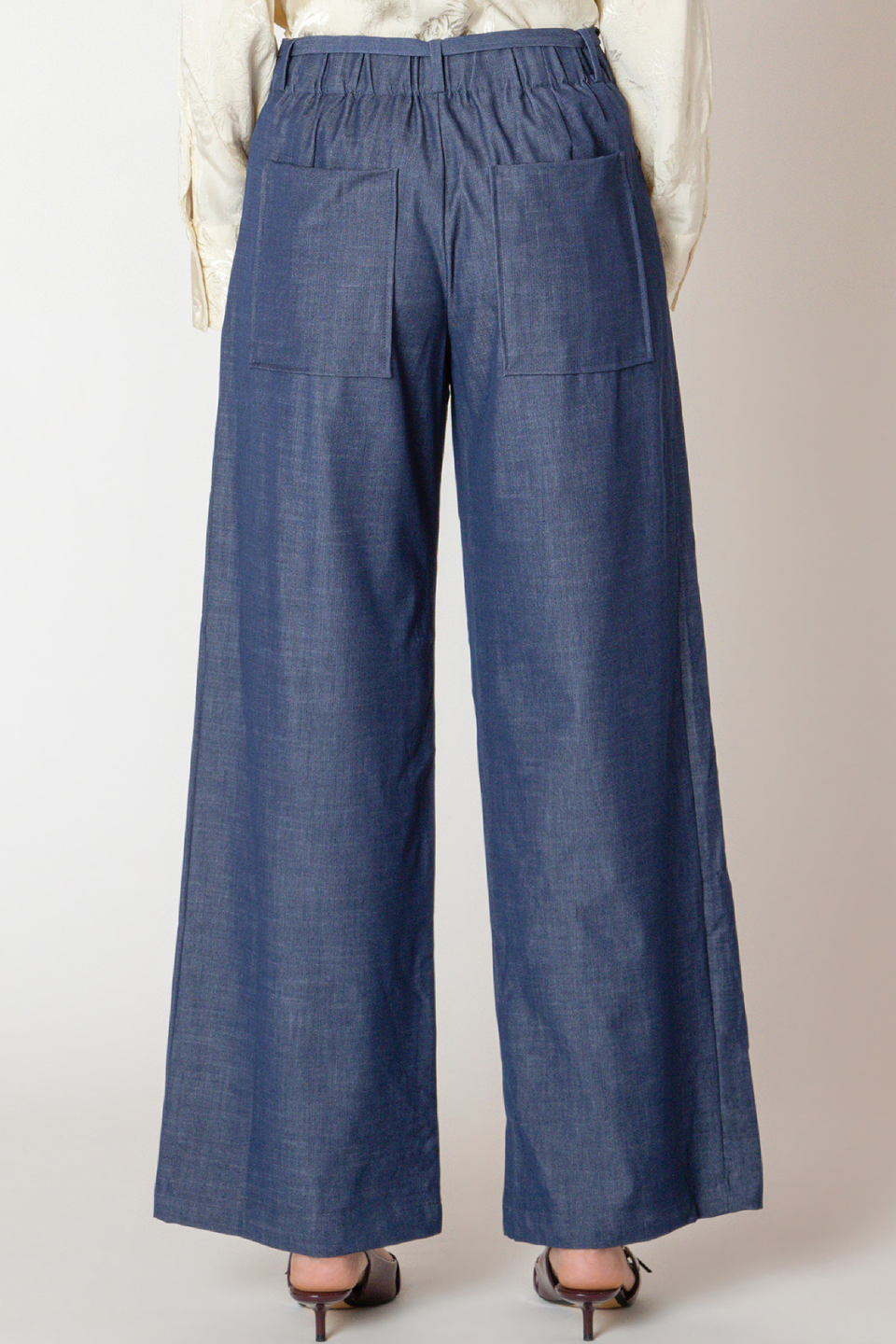 Kell Belted Denim Effect Trousers