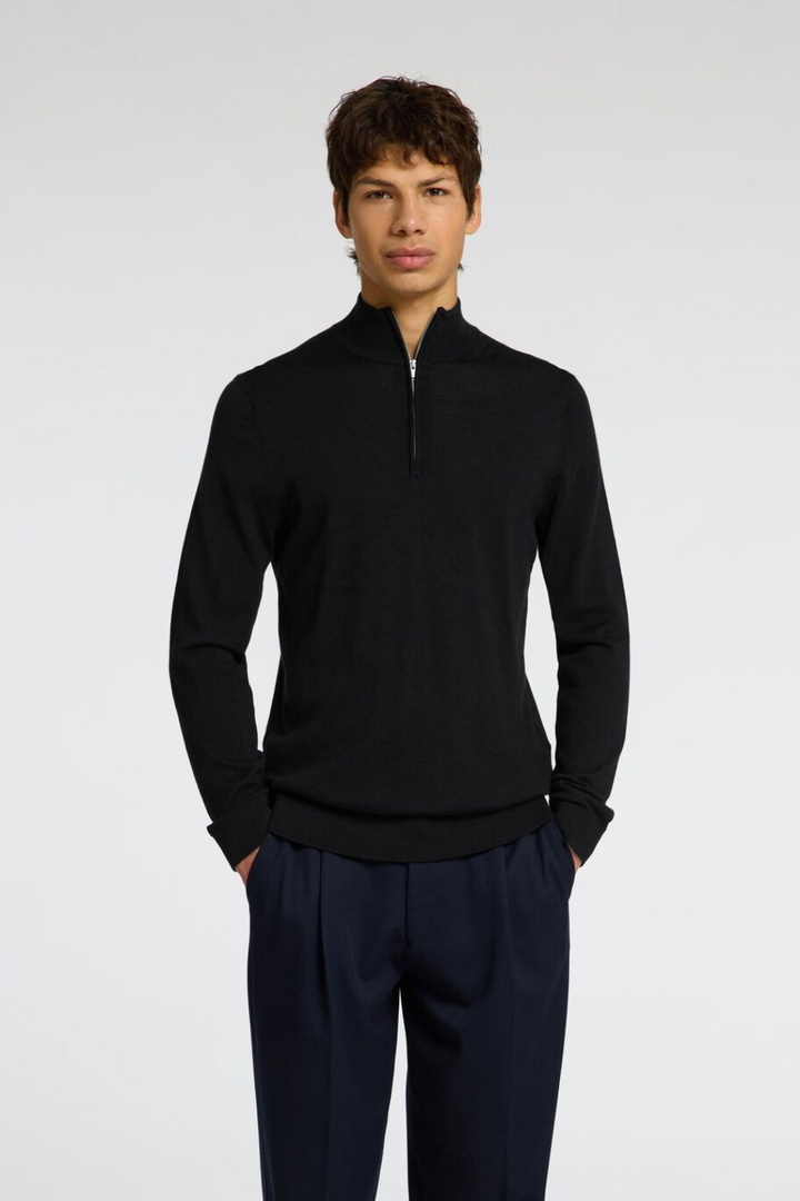 100% MERINO WOOL HALF-ZIP JUMPER