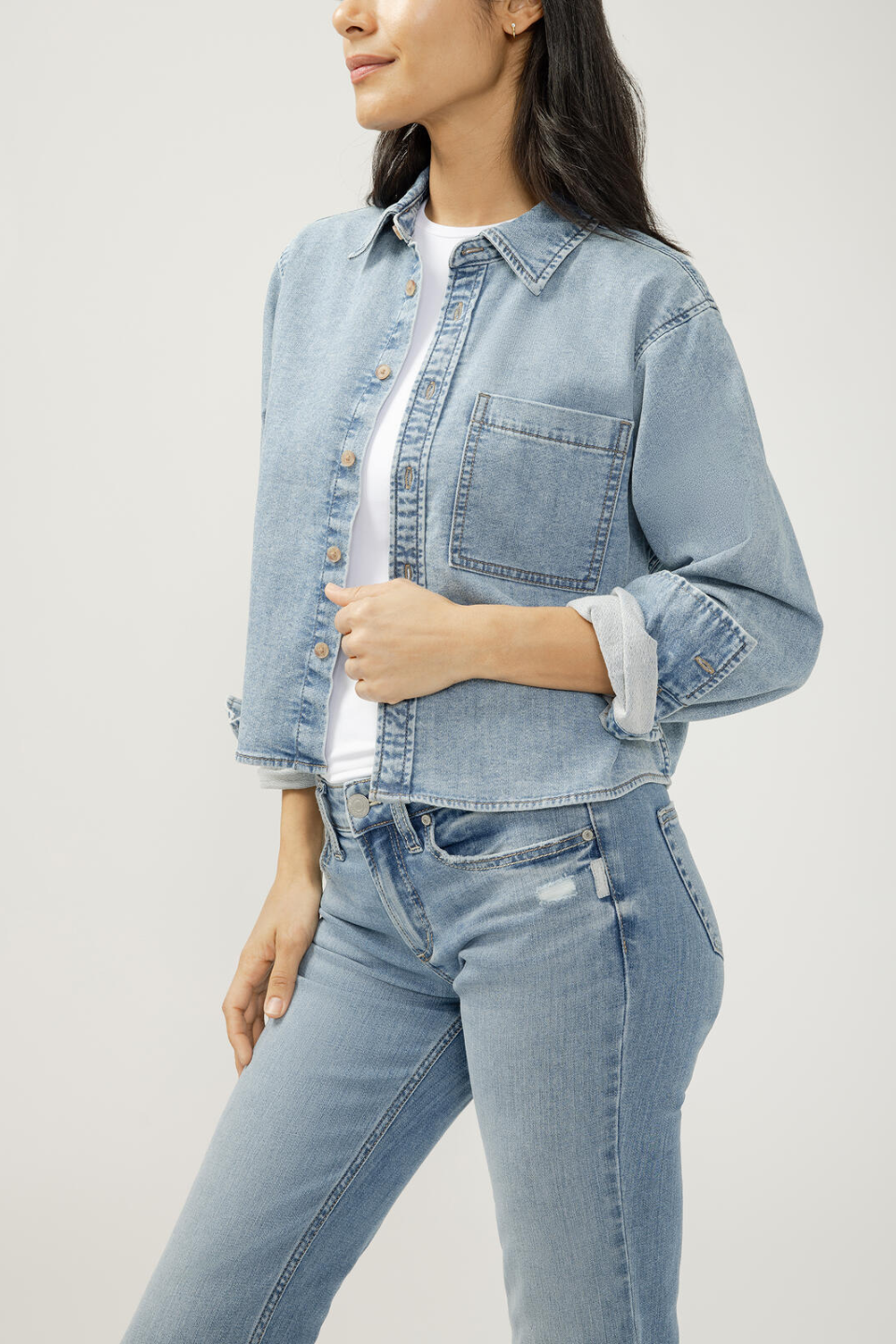 Silver Jeans Co. Button Front Knit Flex Shirt