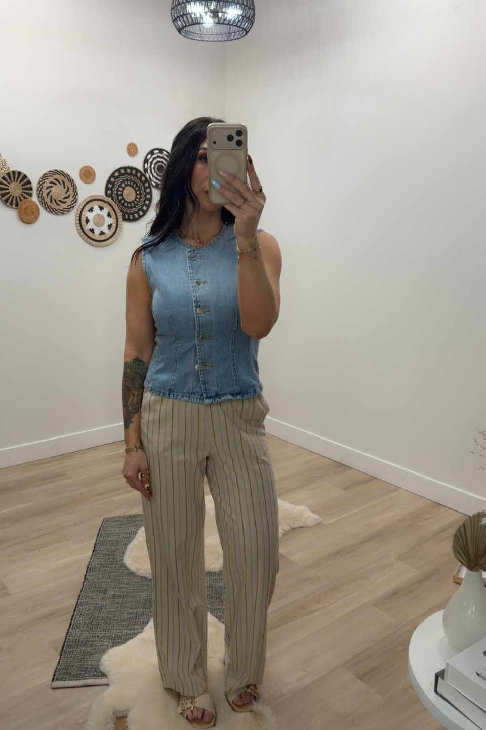 ONLY Laya Sleeveless Fitted Denim Waistcoat ONLY