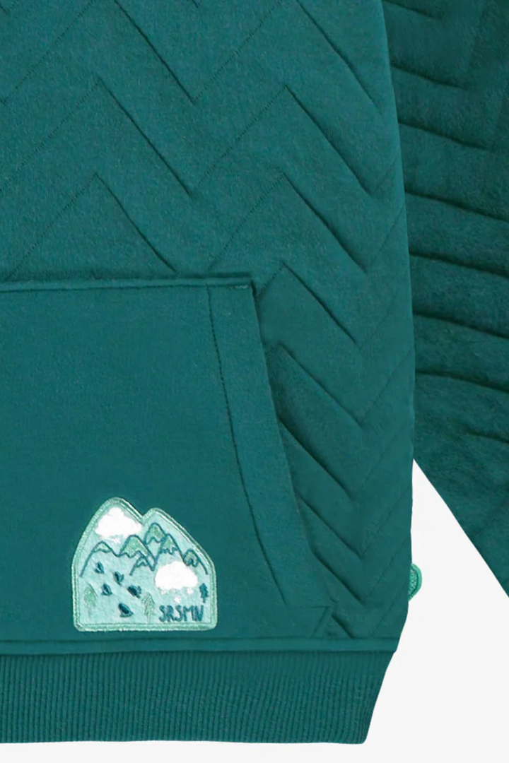 Teal Quilted Jersey Sweater