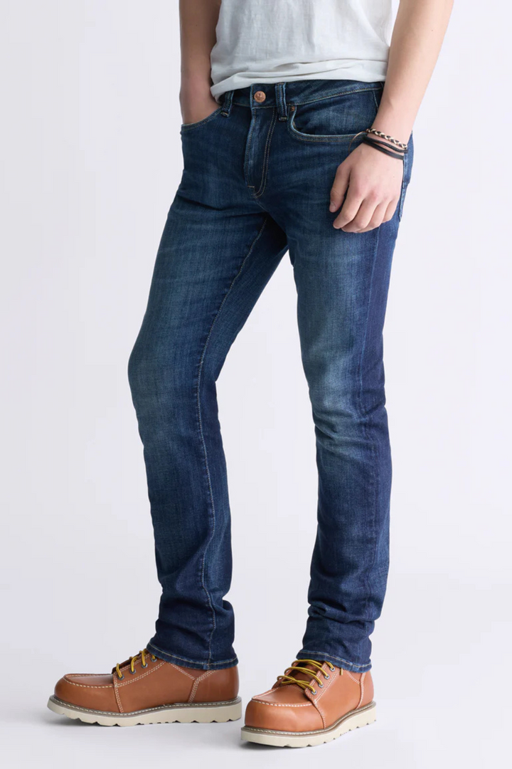 Slim Ash Jeans in Contrast Whiskered Indigo