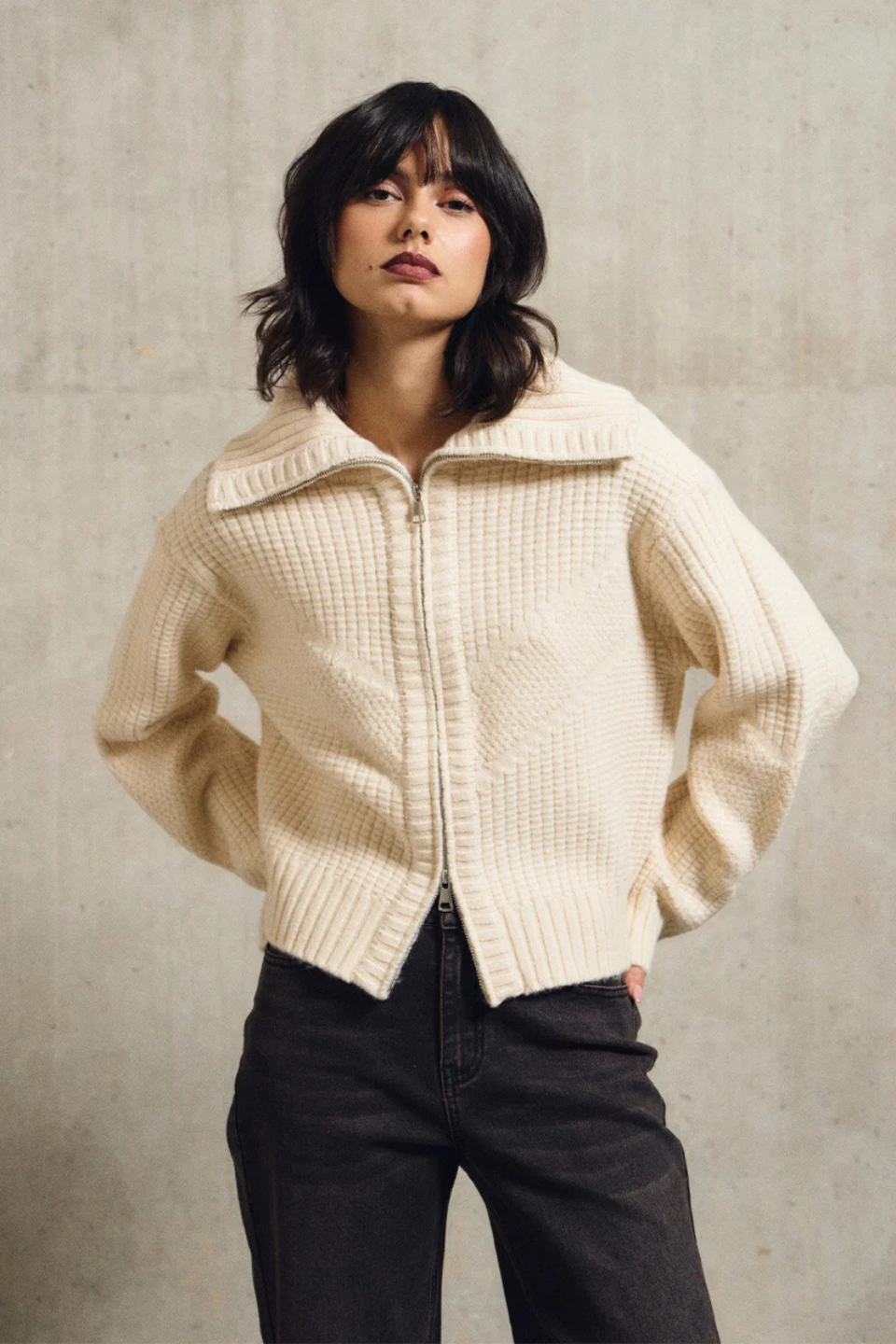 Molly Bracken Knitted Double Zipped Cardigan