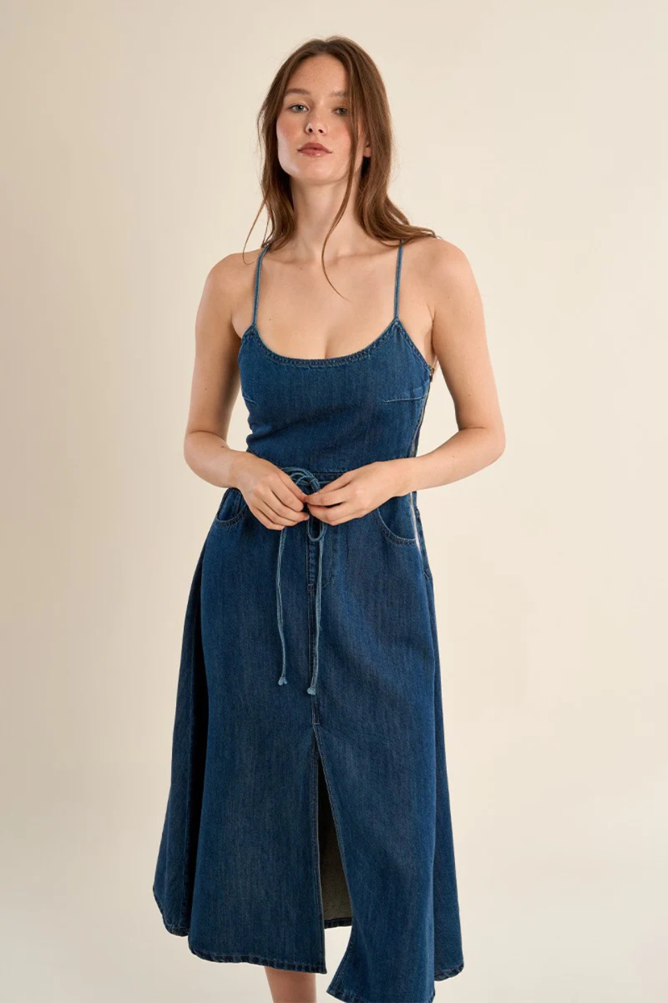 Denim Midi Dress - Hot Peppers Clothing