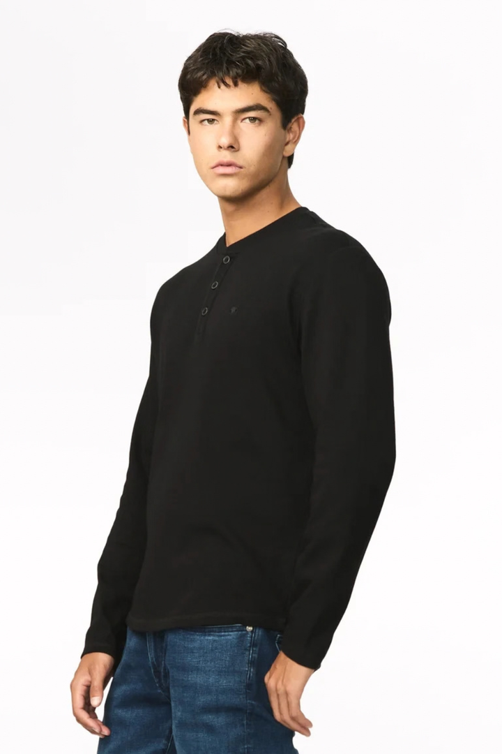 Buffalo Kambo Ribbed Long Sleeve Henley
