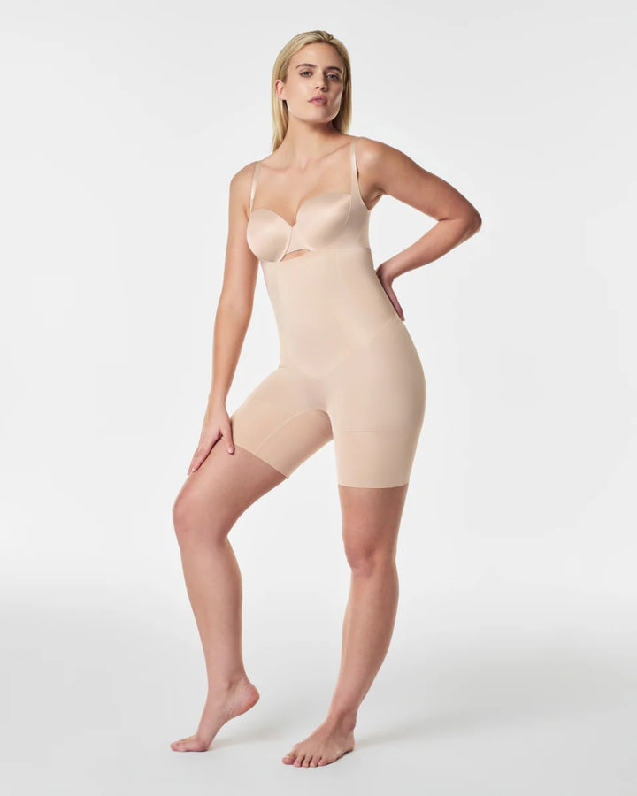 Open-Bust Mid-Thigh Bodysuit