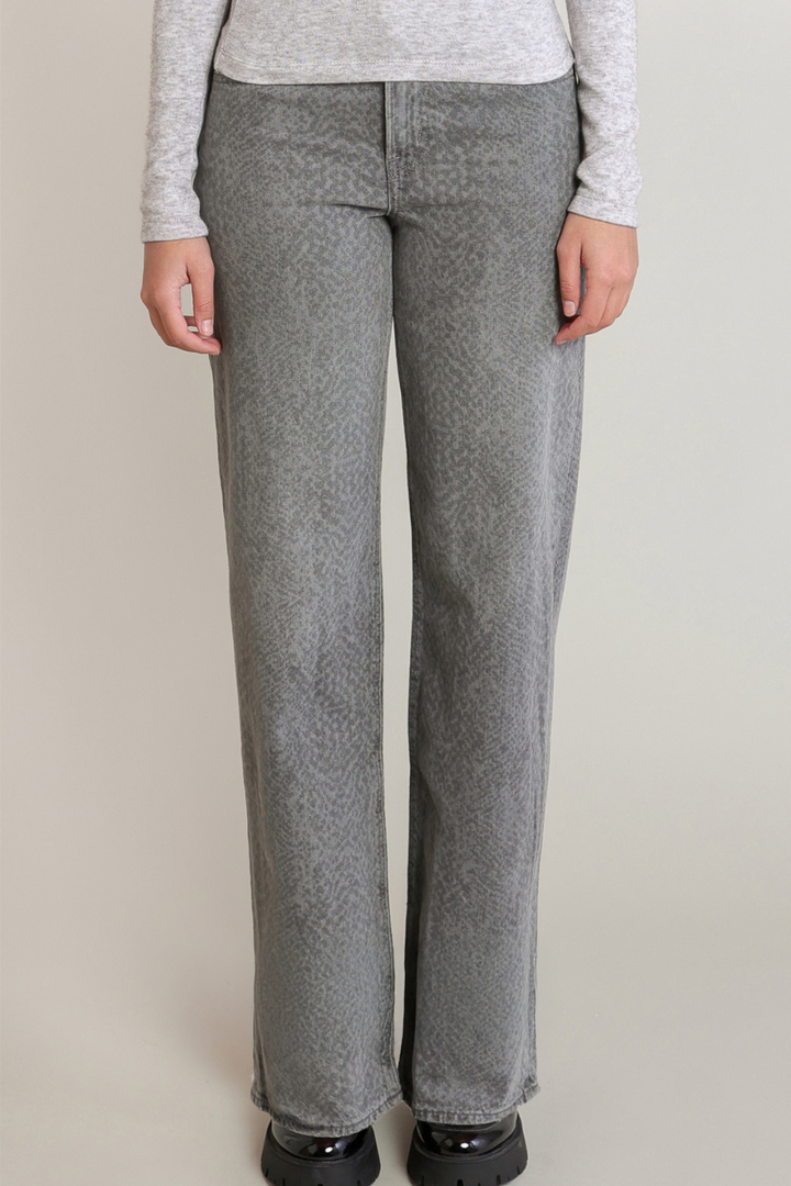 Dex Cleo Snake-Print Straight-Leg Jeans