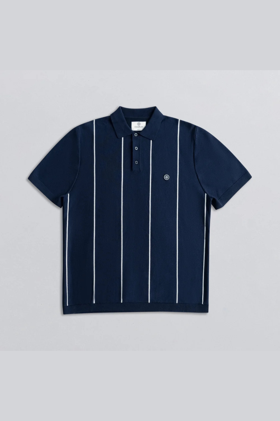 Vertical Stripe Knit Polo - Hot Peppers Clothing