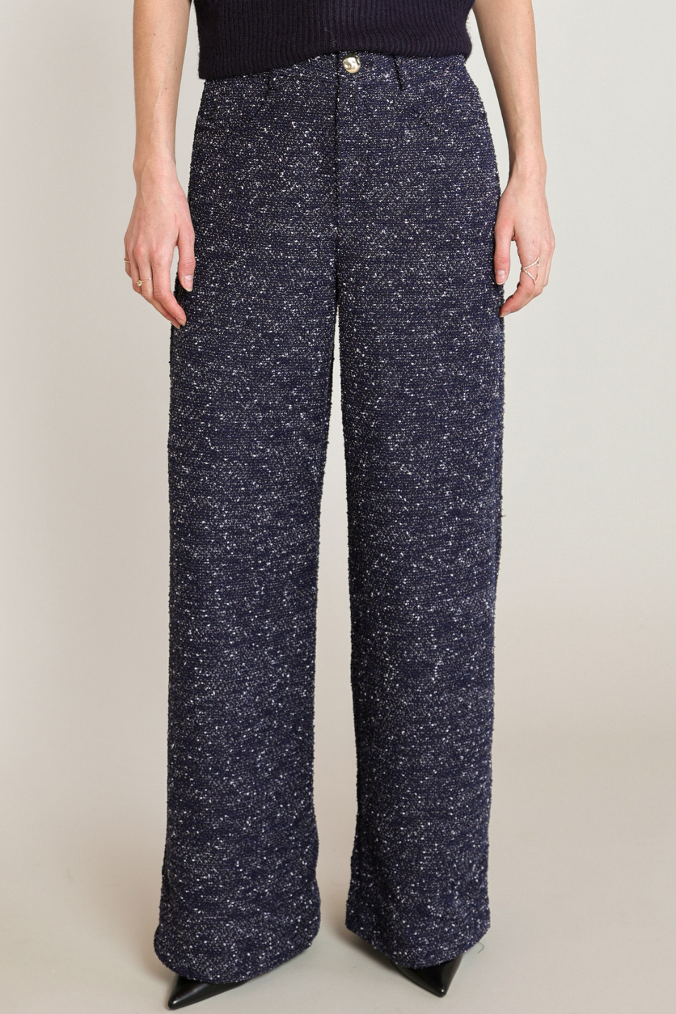 Black Tape Sinclair Bouclé Wide-Leg Pant