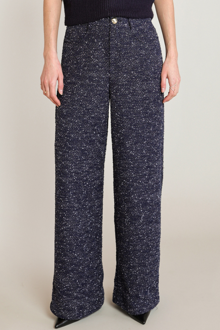 Black Tape Sinclair Bouclé Wide-Leg Pant