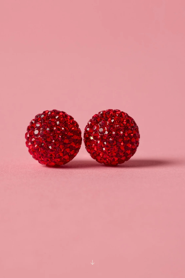 Red Velvet Sparkle Ball™ Large Stud Earrings